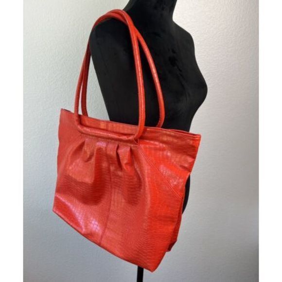 Handbags - Holiday Fair Taiwan Vintage‎ Handbag 1980s Red Vinyl Purse Faux Leather